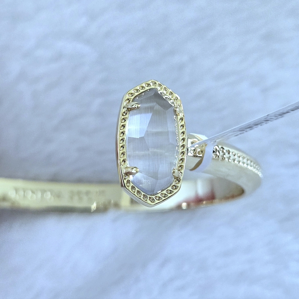 Kendra Scott Gold💛 "Elton" Cuff Bracelet With Slate Cat's🐱 Eye👁 Stones - NWT - Picture 13 of 16